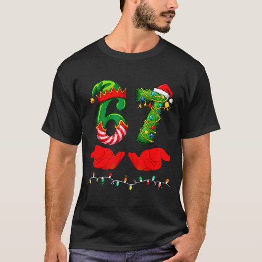 67 Christmas 6 7 Meme Pajamas Holiday Gen Alpha Sl T-shirt (Voorkant)