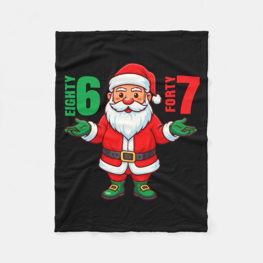 67 Christmas 6 7 Meme Six Seven Funny Santa Xmas 8 Fleece Deken (Voorkant)