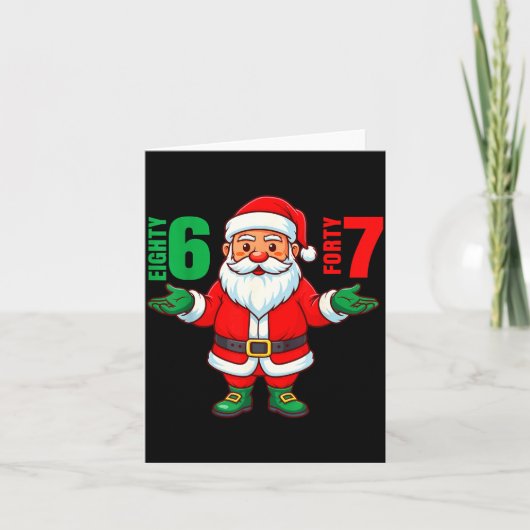 67 Christmas 6 7 Meme Six Seven Funny Santa Xmas 8 Kaart (Voorkant)