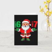 67 Christmas 6 7 Meme Six Seven Funny Santa Xmas 8 Kaart (Gele Bloem)