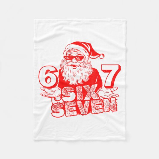 67 Christmas 6 7 Meme Six Seven Funny Santa Xmas B Fleece Deken (Voorkant)