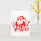 67 Christmas 6 7 Meme Six Seven Funny Santa Xmas B Kaart (Gele Bloem)