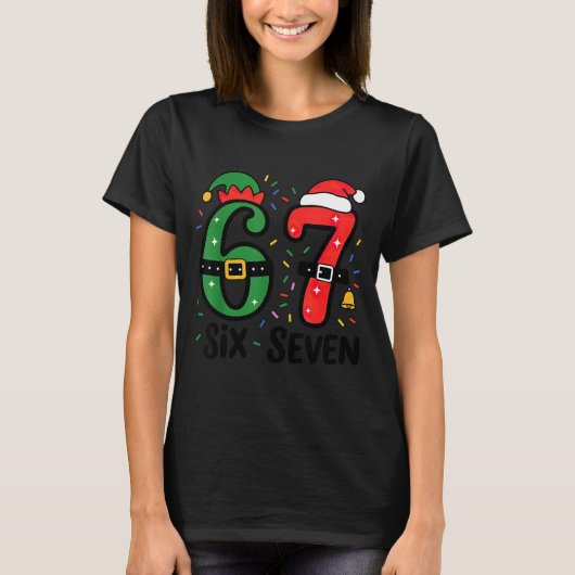 67 Christmas 6 7 Meme Six Seven Xmas  T-shirt (Voorkant)