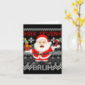 67 Christmas 6 7 Six Seven Bruh Xmas Santa Sweater Kaart (Gele Bloem)