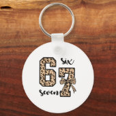 67 Christmas 6 7 Six Seven Meme 67 Leopard Cheetah Sleutelhanger (Voorkant)