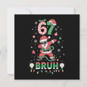 67 Christmas Bruh 6 7 Funny Meme Santa Dabbing Feestdagenkaart (Voorkant)