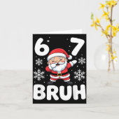 67 Christmas Bruh Funny Meme Gift Boys Girl Kids 6 Kaart (Gele Bloem)