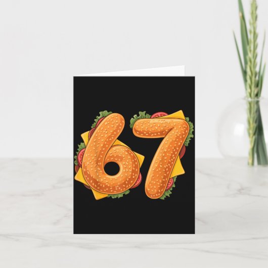 67 Christmas Burger Shirt 6 7 Meme Funny 67 Hambur Kaart (Voorkant)