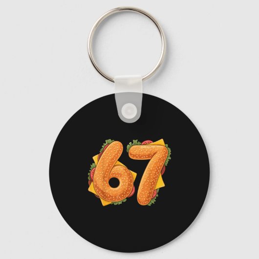 67 Christmas Burger Shirt 6 7 Meme Funny 67 Hambur Sleutelhanger (Voorkant)