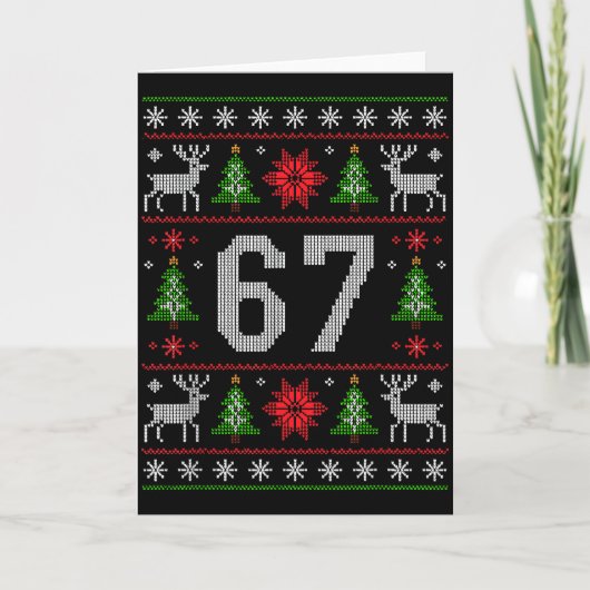 67 Christmas Costume Pajamas Xmas Holiday Number 6 Kaart (Voorkant)