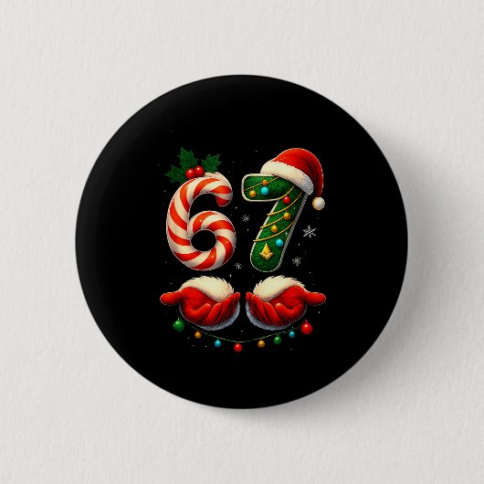 67 Christmas Couple Pajamas Matching Holidays Six  Ronde Button 5,7 Cm (Voorkant)