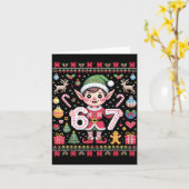 67 Christmas Elf Ugly Sweater Cute 6 7 Meme Xmas B Kaart (Gele Bloem)
