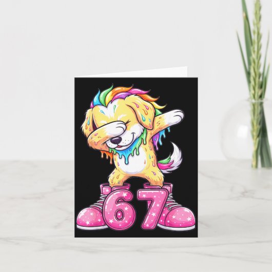 67 Christmas Funny 67 Brainrot Youth Kids Dog 67  Kaart (Voorkant)