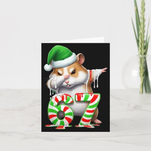 67 Christmas Funny 67 Brainrot Youth Kids Hamster Kaart (Voorkant)
