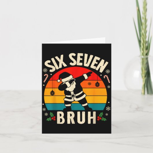 67 Christmas Funny 67 Meme Youth Kids Dabbing Sant Kaart (Voorkant)