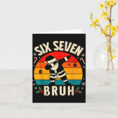 67 Christmas Funny 67 Meme Youth Kids Dabbing Sant Kaart (Gele Bloem)