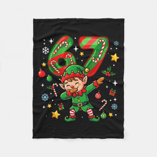67 Christmas Funny 67 Meme Youth Kids Elf 67  Fleece Deken (Voorkant)