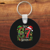 67 Christmas Funny 6 7 Meme Six Seven Xmas Boys Ki Sleutelhanger (Voorkant)
