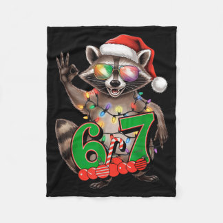 67 Christmas Funny Raccoon Festive 6-7 Meme Boys G Fleece Deken