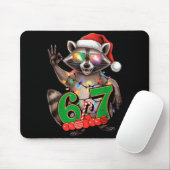 67 Christmas Funny Raccoon Festive 6-7 Meme Boys G Muismat (Met muis)