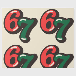 67 Christmas Funny Red & Green Wrapping Paper Cadeaupapier