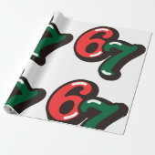 67 Christmas Funny Red & Green Wrapping Paper Cadeaupapier (Uitgerold)