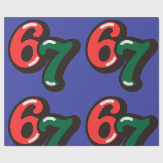67 Christmas Funny Red & Green Wrapping Paper Cadeaupapier