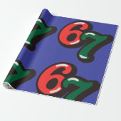 67 Christmas Funny Red & Green Wrapping Paper Cadeaupapier (Uitgerold)