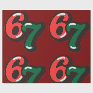 67 Christmas Funny Red & Green Wrapping Paper Cadeaupapier