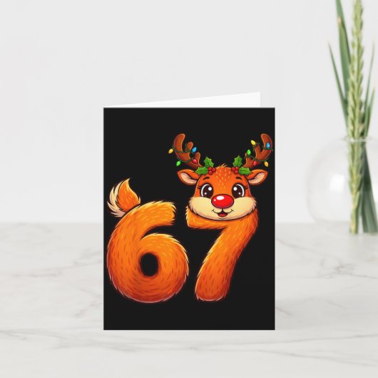 67 Christmas Funny Reindeer Bruh Meme Pajamas Wome Kaart (Voorkant)