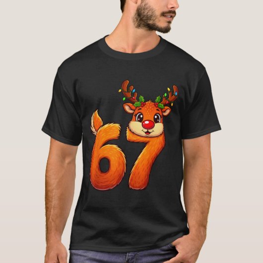 67 Christmas Funny Reindeer Bruh Meme Pajamas Wome T-shirt (Voorkant)