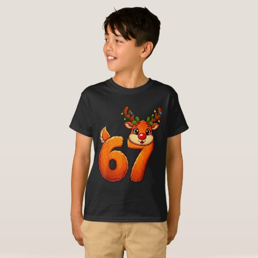 67 Christmas Funny Reindeer Bruh Meme Pajamas Wome T-shirt (Voorkant volledig)