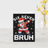 67 Christmas Funny Six Seven Bruh Meme Dabbing San Kaart (Gele Bloem)