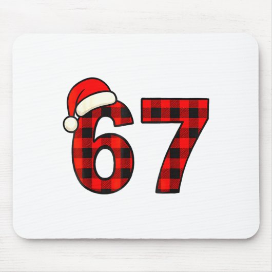 67 Christmas Funny Six Seven Meme Brainrot Plaid S Muismat (Voorkant)