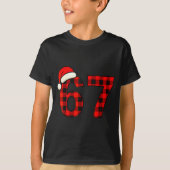 67 Christmas Funny Six Seven Meme Brainrot Plaid S T-shirt (Voorkant)