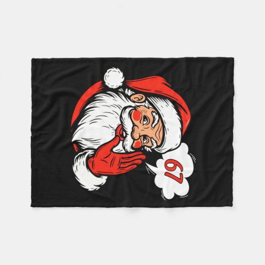 67 Christmas Funny Six Seven Meme Brainrot Santa C Fleece Deken (Voorkant (Horizontaal))