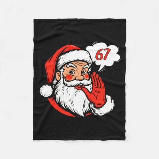 67 Christmas Funny Six Seven Meme Brainrot Santa C Fleece Deken (Voorkant)