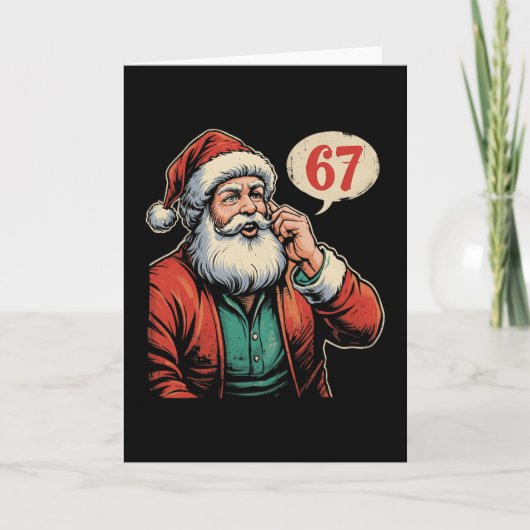 67 Christmas Funny Six Seven Meme Brainrot Santa C Kaart (Voorkant)