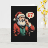 67 Christmas Funny Six Seven Meme Brainrot Santa C Kaart (Gele Bloem)