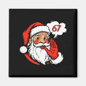 67 Christmas Funny Six Seven Meme Brainrot Santa C Magneet (Voorkant)