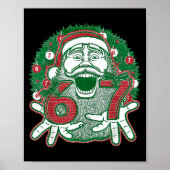 67 Christmas Funny Six Seven Meme Brainrot Santa C Poster (Voorkant)