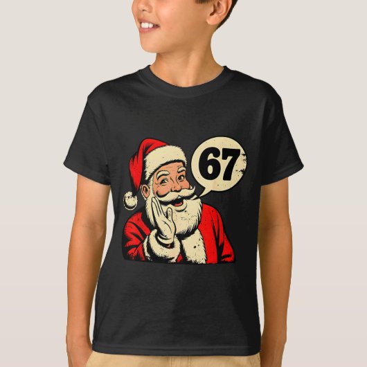 67 Christmas Funny Six Seven Meme Brainrot Santa C T-shirt (Voorkant)