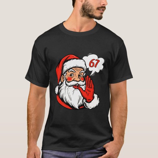 67 Christmas Funny Six Seven Meme Brainrot Santa C T-shirt (Voorkant)
