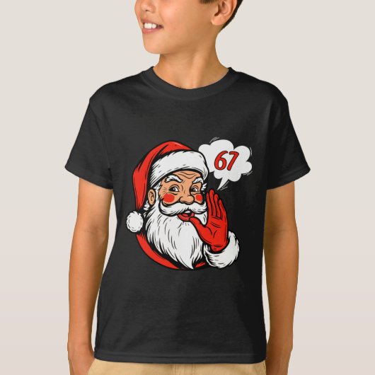 67 Christmas Funny Six Seven Meme Brainrot Santa C T-shirt (Voorkant)
