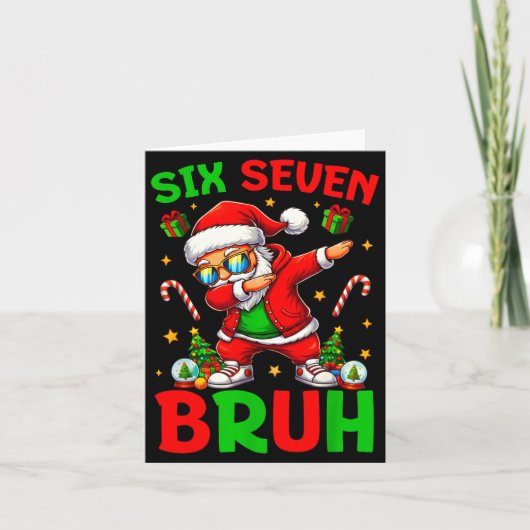 67 Christmas Funny Six Seven Meme Brainrot Santa K Kaart (Voorkant)