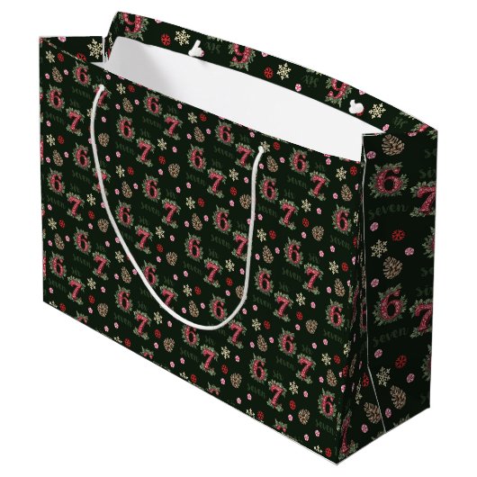 67 Christmas Gift Bag Six Seven Gift Wrap Groot Cadeauzakje (Achterkant Gekanteld)
