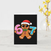67 Christmas Gingerbread Six Seven Meme Gen Alpha  Kaart (Gele Bloem)