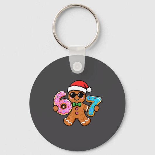 67 Christmas Gingerbread Six Seven Meme Gen Alpha  Sleutelhanger (Voorkant)