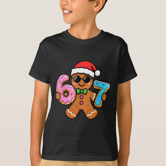 67 Christmas Gingerbread Six Seven Meme Gen Alpha  T-shirt (Voorkant)