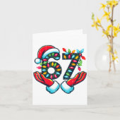 67 Christmas Lights Funny Christmas 6 7 Meme Xmas  Kaart (Gele Bloem)